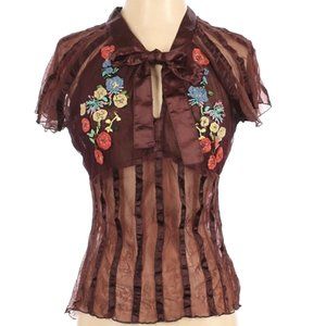 Persaman New York Short Sleeve Blouse Floral